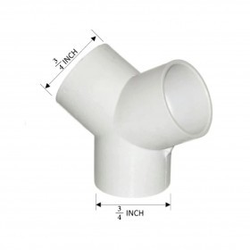  موزع حرف يو - بي في سي 3/4 انش 