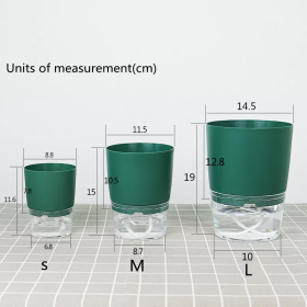  طقم اصيص بلاستيك سقي ذاتي 9 .12 .15 سم 