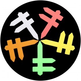  ليبل بلاستيك على شكل أسهم عدد 25  قطعة 